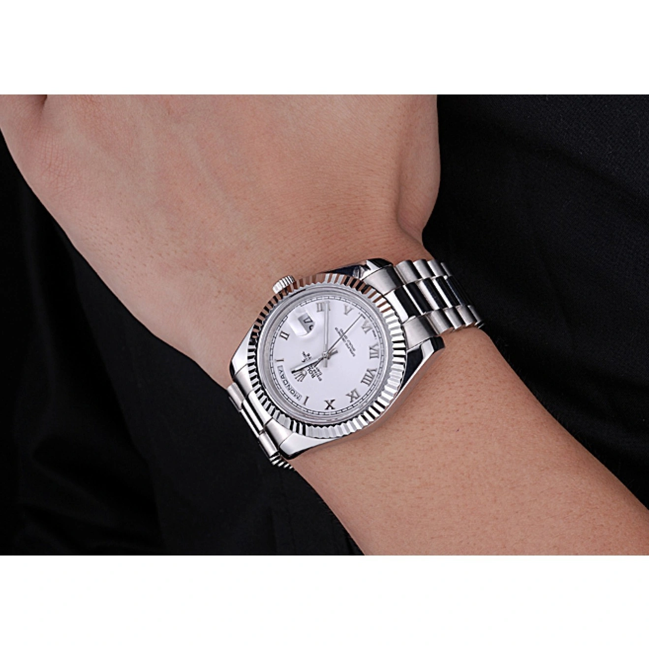 Aaa fake watches Bracelet White Stainless 622547 Dial Rolex Day-Date Steel 1026